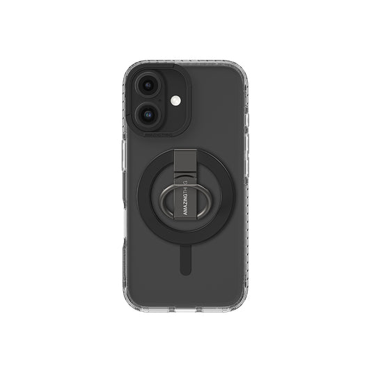 Apple iPhone 16 Kılıf M-safe Şarj Özellikli Yüzük Standlı Amazingthing Titan Pro Serisi Kapak Pembe