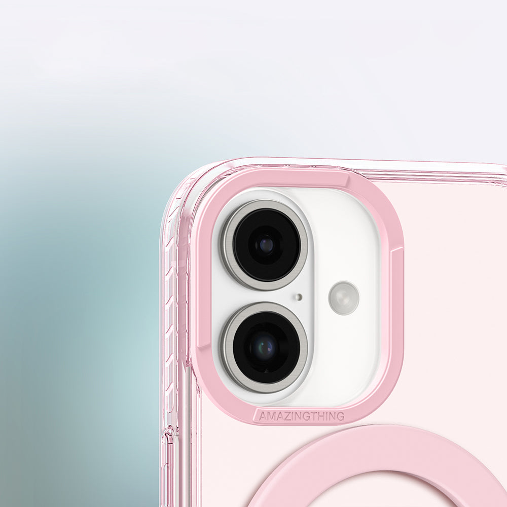 Apple iPhone 16 Kılıf M-safe Şarj Özellikli Yüzük Standlı Amazingthing Titan Pro Serisi Kapak Siyah