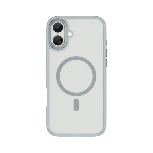 Apple iPhone 16 Kılıf Wiwu FGG-012 ArmorPro Serisi M-safe Şarj Özellikli Parmak İzi Bırakmayan Kılıf Gri