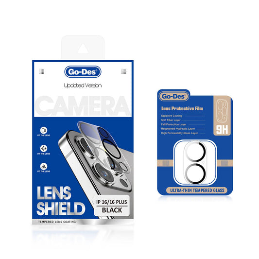 Apple iPhone 16 Plus Go Des Lens Shield CL-14 Kamera Lens Koruyucu Siyah