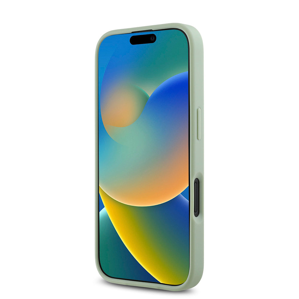 Apple iPhone 16 Plus Kılıf Guess Orjinal Lisanslı M-safe Şarj Özellikli Yazı Logolu Grained Kapak Pembe
