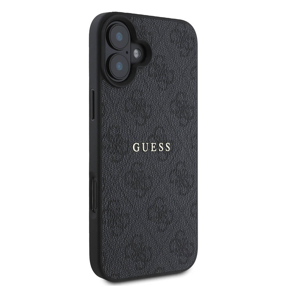 Apple iPhone 16 Plus Kılıf Guess Orjinal Lisanslı M-safe Şarj Özellikli 4G Desenli Yazı Logolu Kapak Pembe