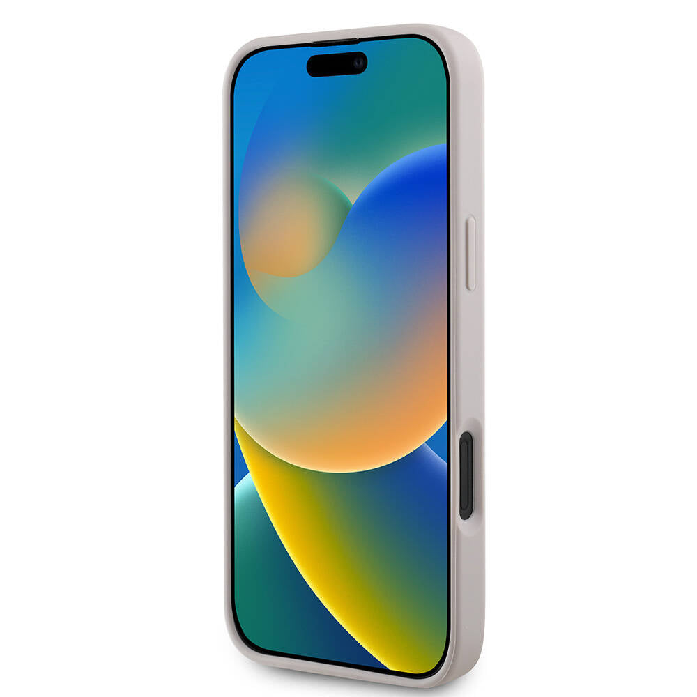 Apple iPhone 16 Plus Kılıf Guess Orjinal Lisanslı M-safe Şarj Özellikli 4G Desenli Yazı Logolu Kapak Siyah