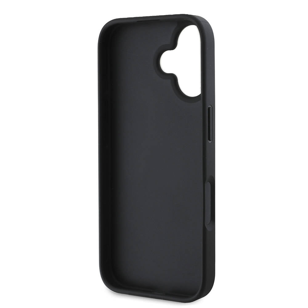 Apple iPhone 16 Plus Kılıf Guess Orjinal Lisanslı PU Deri 4G Desenli Metal Büyük 4G ve Yazı Logolu Kapak Kahverengi