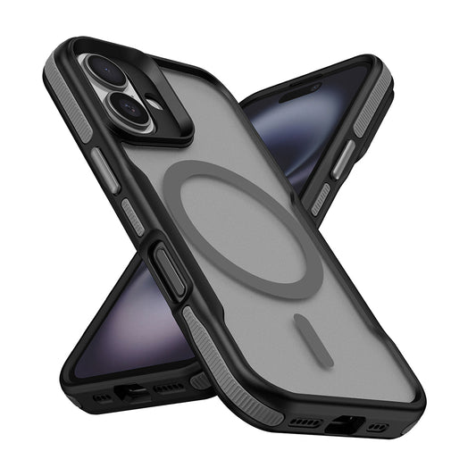 Apple iPhone 16 Plus Kılıf M-safe Şarj Özellikli Renkli Kenar Airbag Şeritli Zore Lamer Kapak
