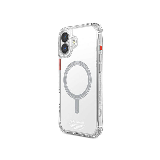 Apple iPhone 16 Plus Kılıf M-safe Şarj Özellikli Şeffaf Airbag Tasarımlı Skinarma Saido Kapak Siyah