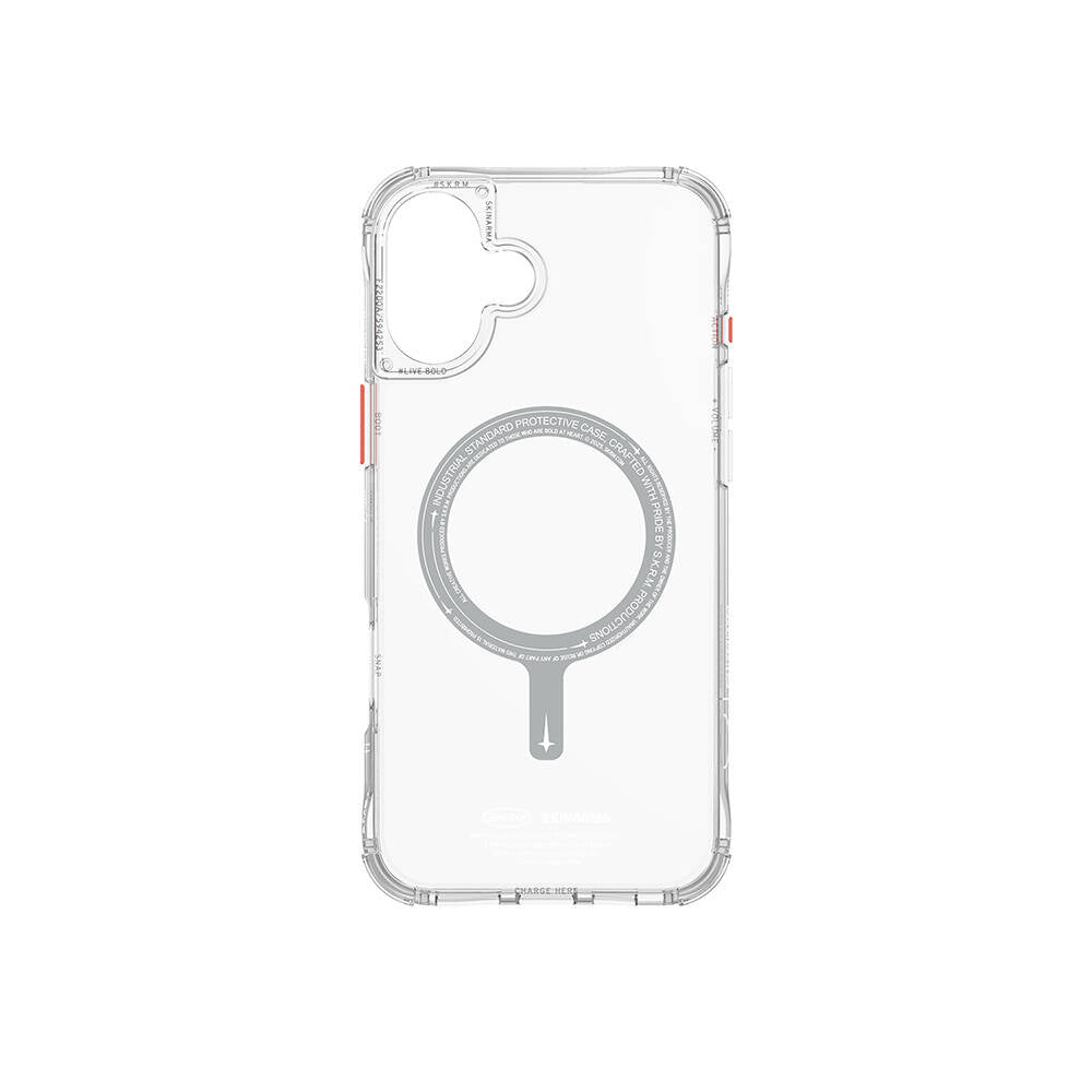 Apple iPhone 16 Plus Kılıf M-safe Şarj Özellikli Şeffaf Airbag Tasarımlı Skinarma Saido Kapak Mavi
