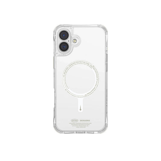 Apple iPhone 16 Plus Kılıf M-safe Şarj Özellikli Şeffaf Airbag Tasarımlı Skinarma Saido Nightglow Kapak Şeffaf