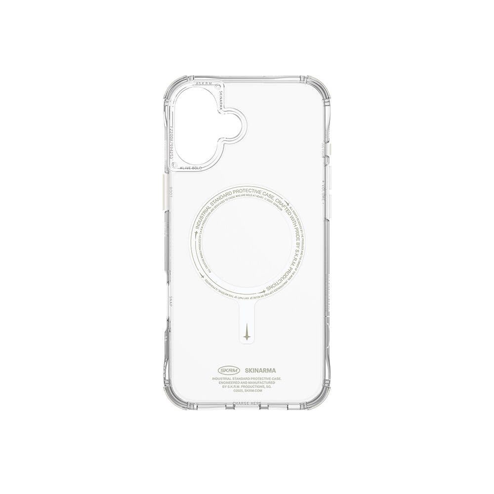 Apple iPhone 16 Plus Kılıf M-safe Şarj Özellikli Şeffaf Airbag Tasarımlı Skinarma Saido Nightglow Kapak Şeffaf