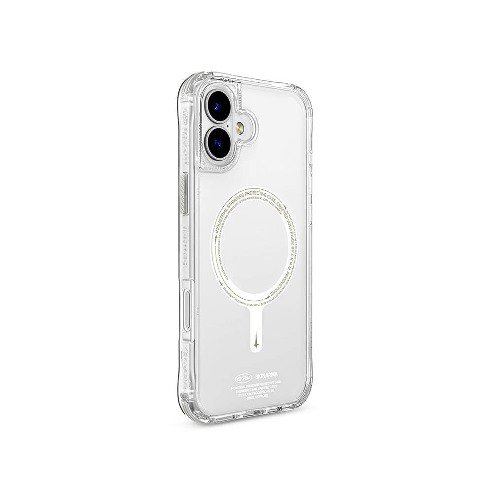 Apple iPhone 16 Plus Kılıf M-safe Şarj Özellikli Şeffaf Airbag Tasarımlı Skinarma Saido Nightglow Kapak Şeffaf