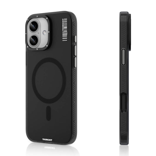 Apple iPhone 16 Plus Kılıf M-safe Şarj Özellikli Youngkit Hidden Sand Serisi Kapak Beyaz