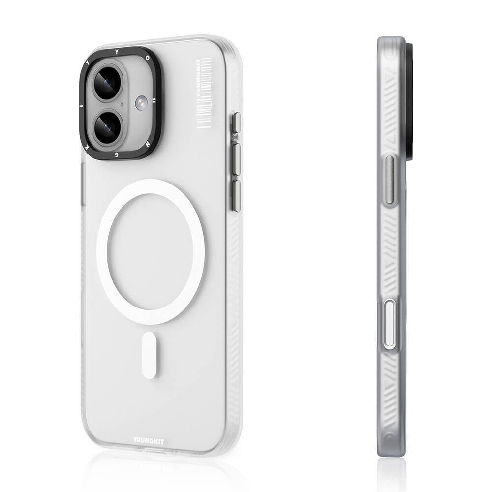 Apple iPhone 16 Plus Kılıf M-safe Şarj Özellikli Youngkit Hidden Sand Serisi Kapak Gold