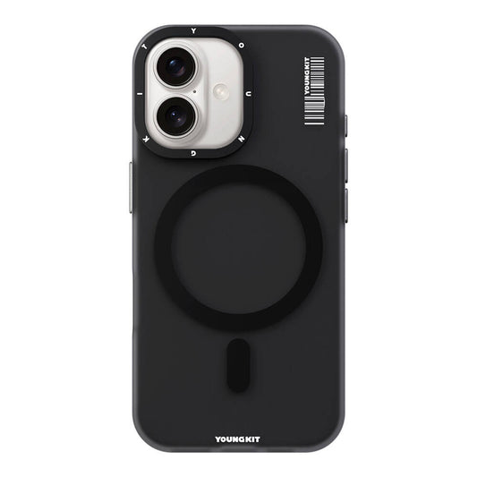 Apple iPhone 16 Plus Kılıf M-safe Şarj Özellikli Youngkit Hidden Sand Serisi Kapak Siyah