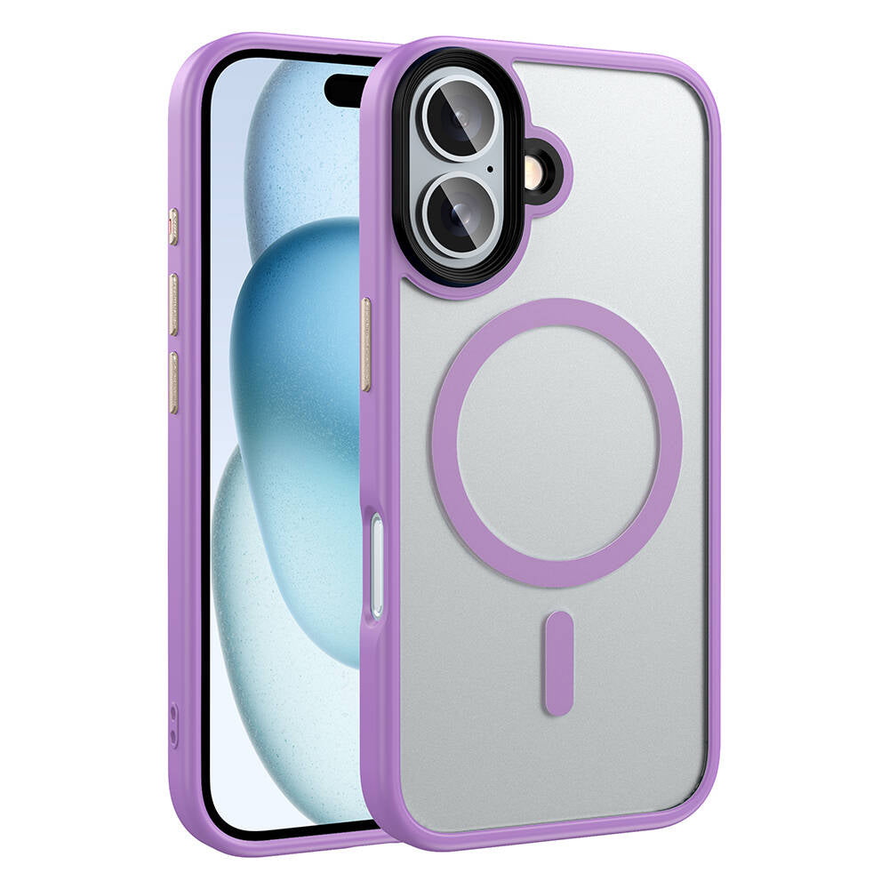 Apple iPhone 16 Plus Kılıf Mat Arka Yüzey Wireless Şarj Özellikli Zore Flet M-safe Kapak