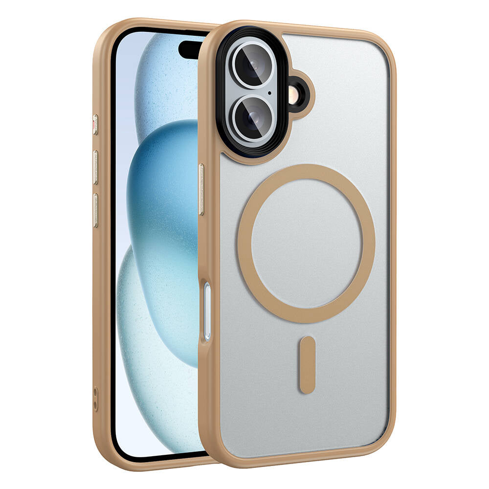 Apple iPhone 16 Plus Kılıf Mat Arka Yüzey Wireless Şarj Özellikli Zore Flet M-safe Kapak