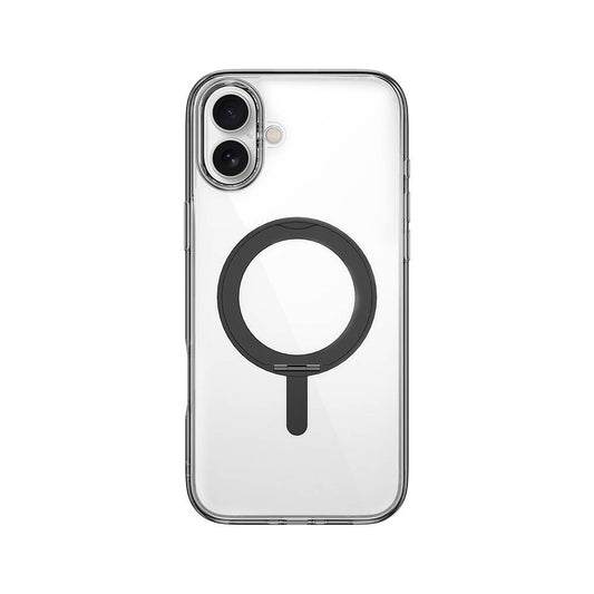 Apple iPhone 16 Plus Kılıf Wiwu MCC-201 iShield Ultra Serisi M-safe Şarj Özellikli Standlı Crystal Sert PC Kapak Siyah