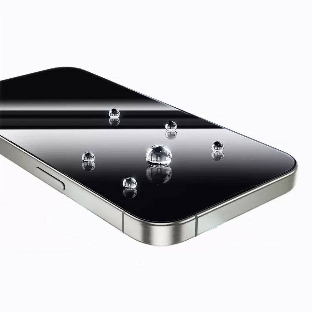 Apple iPhone 16 Plus Wiwu GT-008 Polimer Oleofobik Kaplama Şeffaf Pürüzsüz Temperli Cam Ekran Koruyucu 10'lu Paket Siyah
