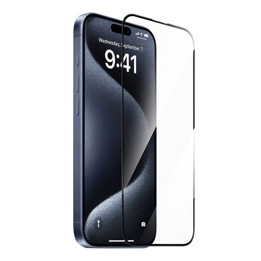 Apple iPhone 16 Plus Wiwu GT-008 Polimer Oleofobik Kaplama Şeffaf Pürüzsüz Temperli Cam Ekran Koruyucu 10'lu Paket Siyah