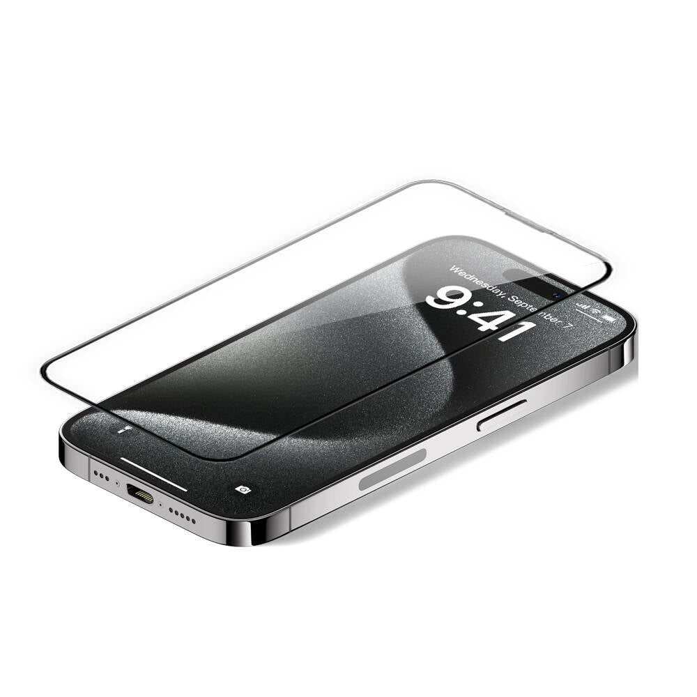 Apple iPhone 16 Plus Wiwu GT-010 Anti-Reflective Polimer Oleofobik Kaplama Ultra İnce Temperli Cam Ekran Koruyucu Siyah