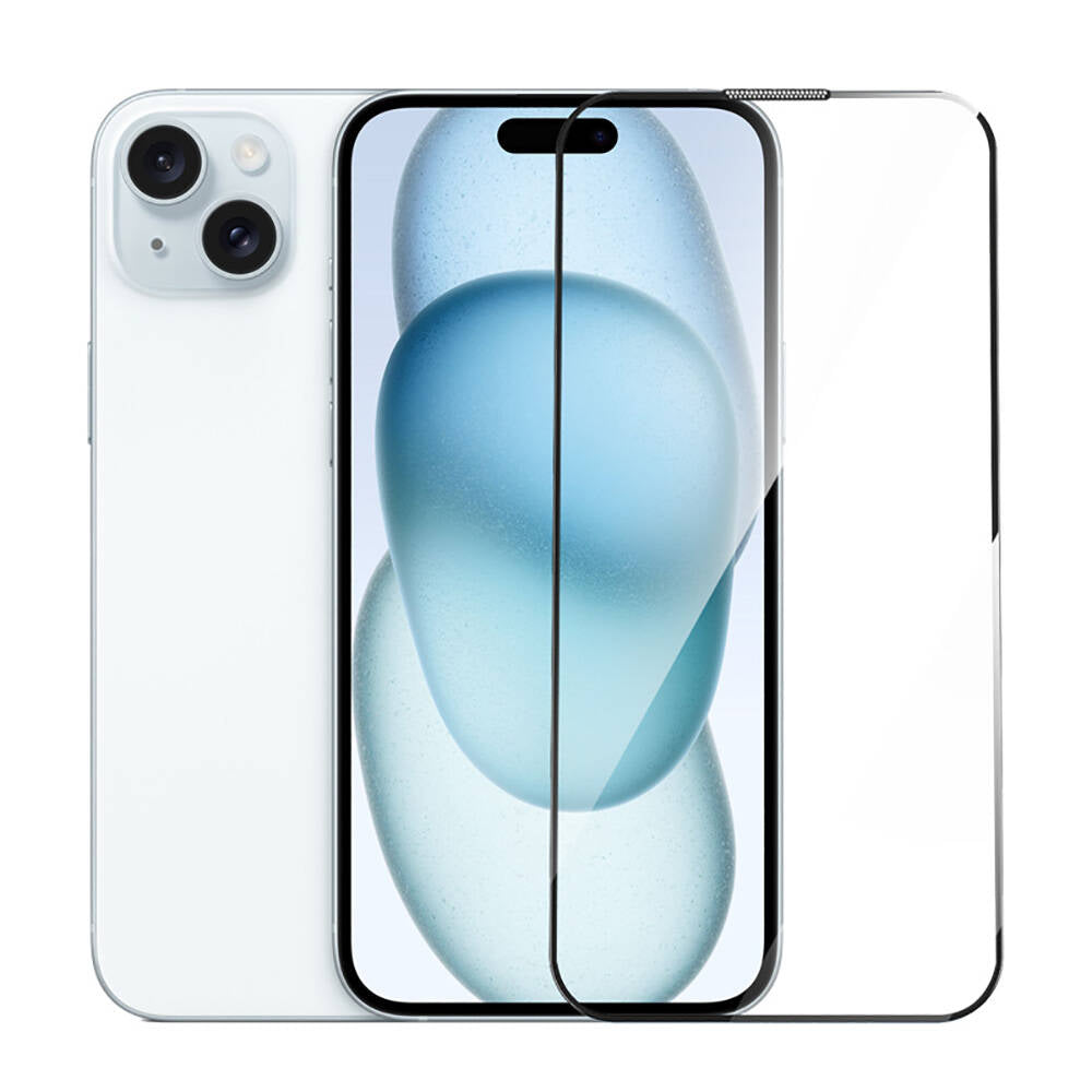 Apple iPhone 16 Plus Wiwu GT-014 Polimer Oleofobik Kaplama Şeffaf Pürüzsüz Temperli Cam Ekran Koruyucu 25'li Paket Siyah