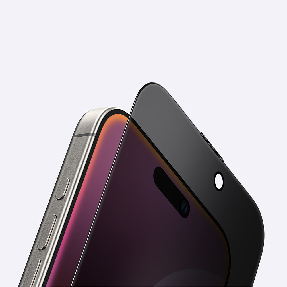 Apple iPhone 16 Pro Amazingthing Titan Privacy Parmak İzi Bırakmayan Temperli Cam Ekran Koruyucu Siyah