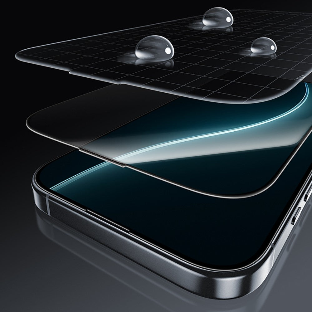 Apple iPhone 16 Pro Benks Glass Warrior HD 0.3mm Ultra İnce 0.9mm Kenarları Güçlendirilmiş Cam Ekran Koruyucu + Kolay Uygulama Aparatlı