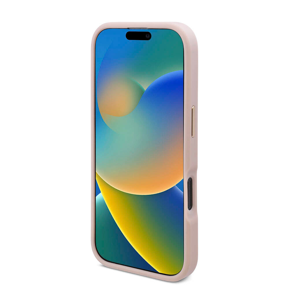 Apple iPhone 16 Pro Kılıf Guess Orjinal Lisanslı M-safe Şarj Özellikli 4G Desenli PU Metal Plaka Klasik Logolu Kapak Kahverengi