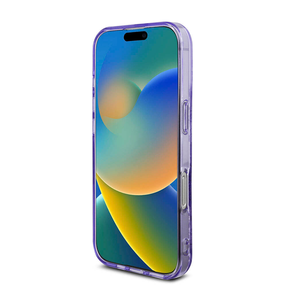 Apple iPhone 16 Pro Kılıf Guess Orjinal Lisanslı M-safe Şarj Özellikli IML Baskılı Çiçek İnci Bileklikli Kapak Siyah