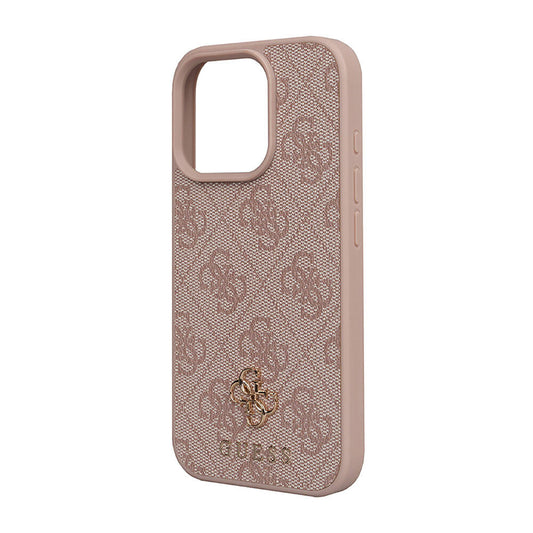Apple iPhone 16 Pro Kılıf Guess Orjinal Lisanslı M-safe Şarj Özellikli Small 4G Classic Kapak Pembe