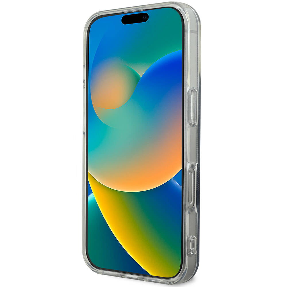 Apple iPhone 16 Pro Kılıf Guess Orjinal Lisanslı M-safe Şarj Özellikli Yazı Logolu 4G Desenli Kapak Kahverengi