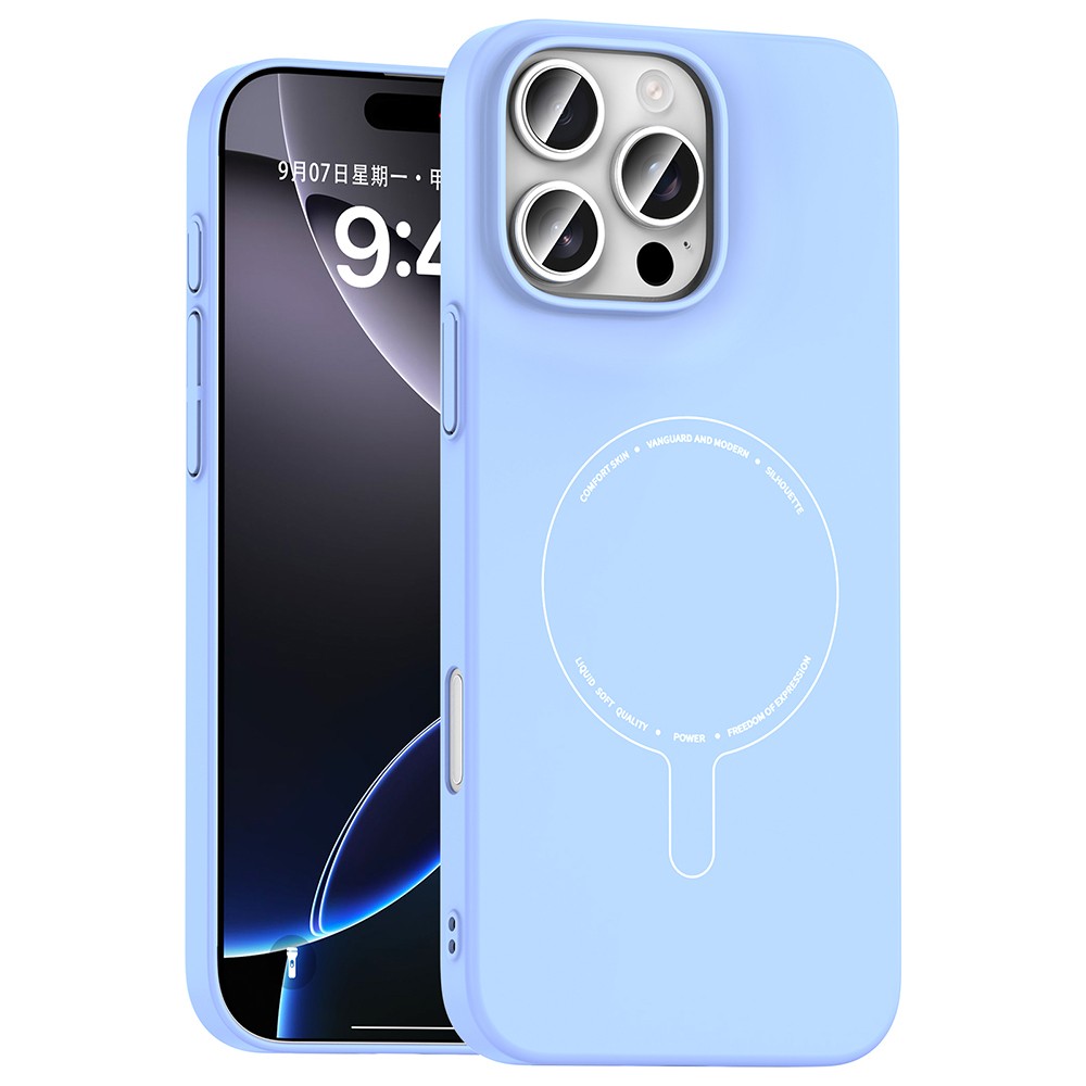 Apple iPhone 16 Pro Kılıf M-Safe Şarj Özellikli Kamera Korumalı Zore Elio Sert PC Kapak