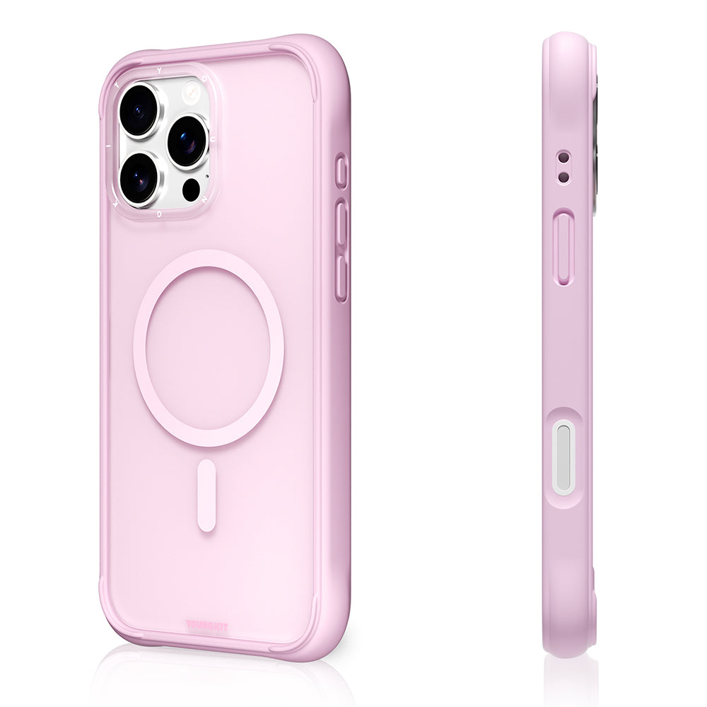Apple iPhone 16 Pro Kılıf M-safe Şarj Özellikli Youngkit Macaroon Serisi Kapak Pembe