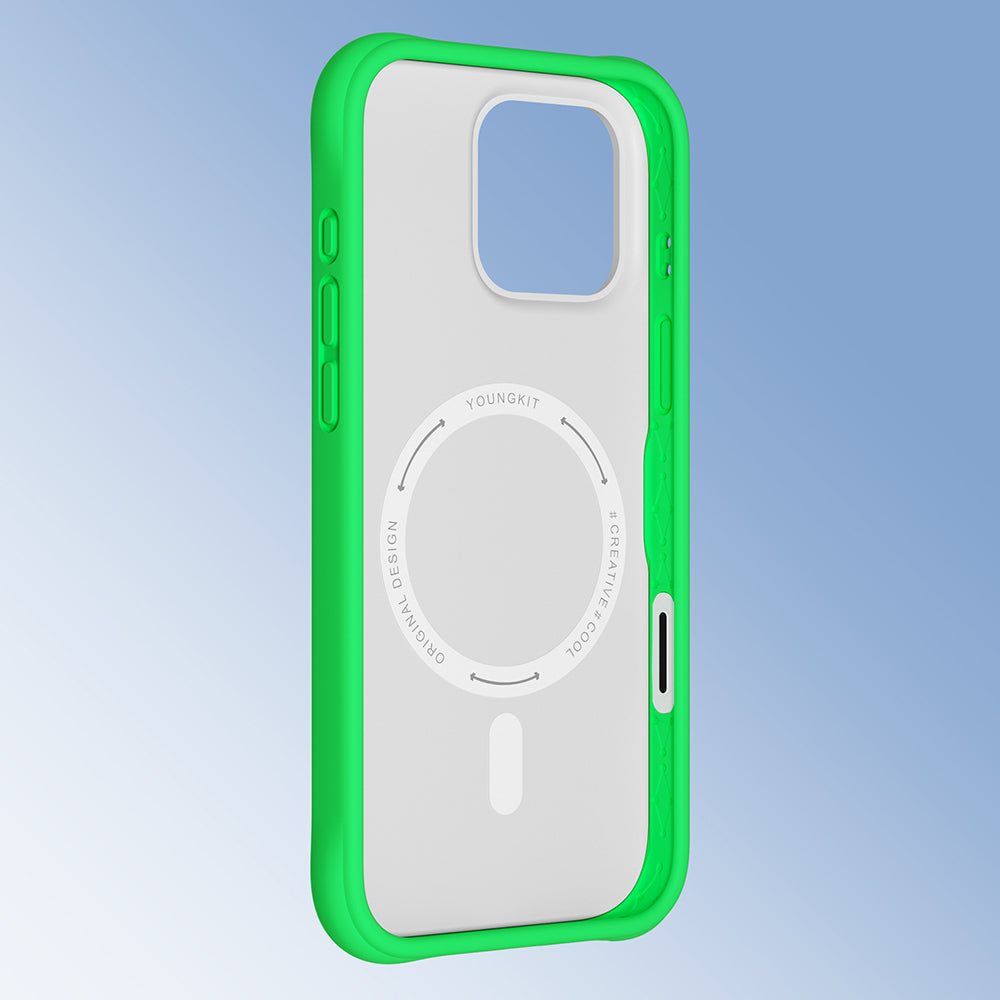 Apple iPhone 16 Pro Kılıf M-safe Şarj Özellikli Youngkit Macaroon Serisi Kapak Pembe