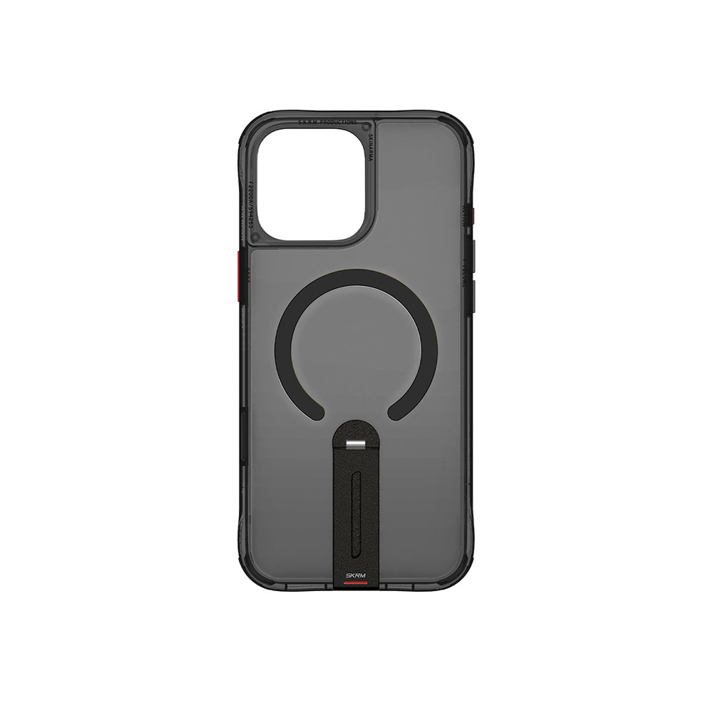 Apple iPhone 16 Pro Kılıf M-safe Şarj Özellikli 360 Derece Dönebilen Standlı Skinarma Helix Kapak Siyah