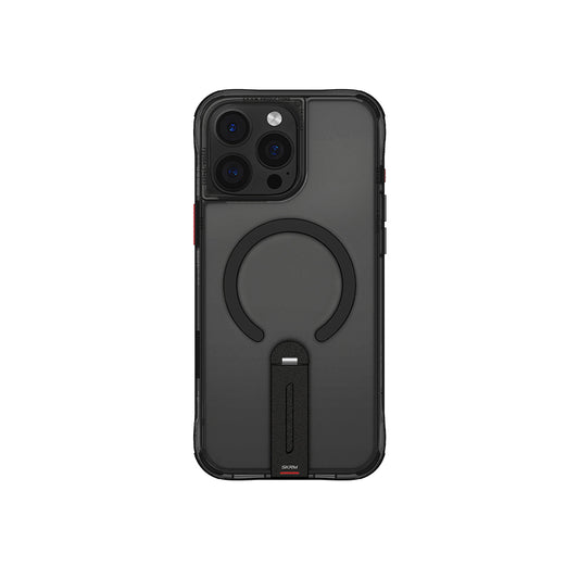 Apple iPhone 16 Pro Kılıf M-safe Şarj Özellikli 360 Derece Dönebilen Standlı Skinarma Helix Kapak Titanyum