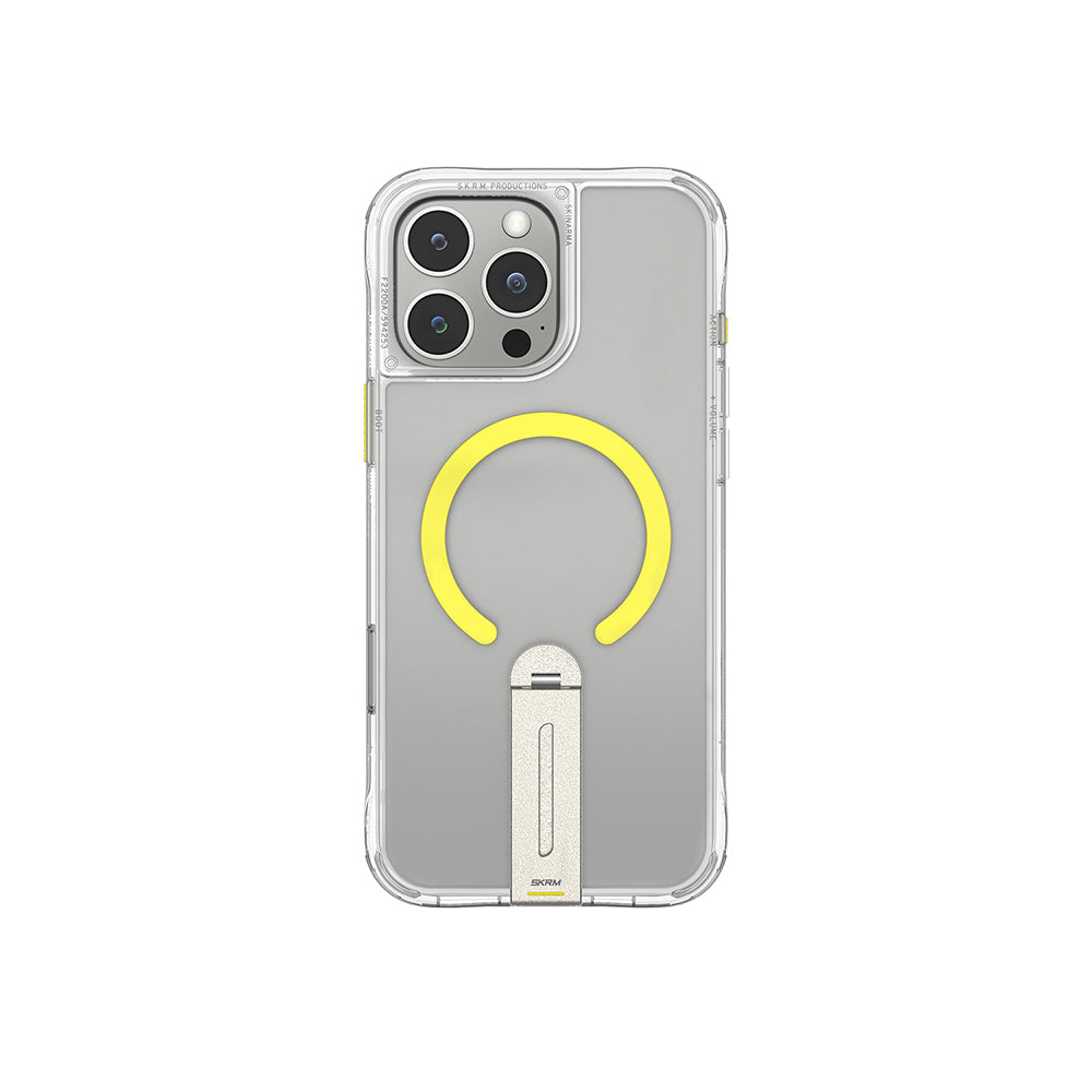 Apple iPhone 16 Pro Kılıf M-safe Şarj Özellikli 360 Derece Dönebilen Standlı Skinarma Helix Kapak Şeffaf