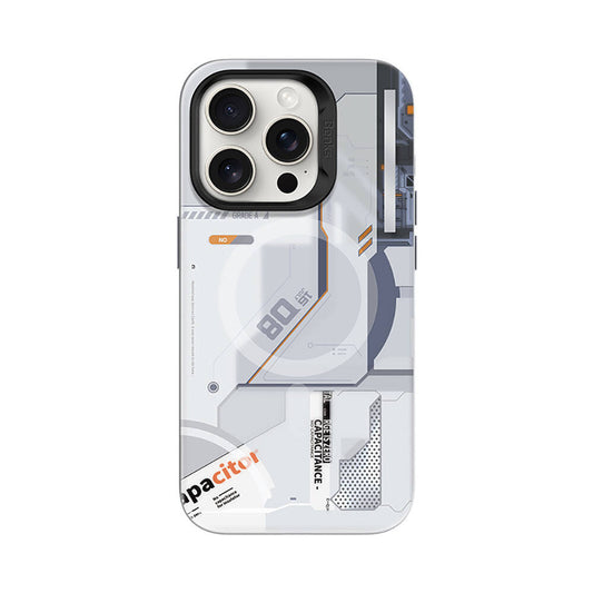 Apple iPhone 16 Pro Kılıf M-safe Şarj Özellikli Mekanik Tasarımlı Benks Perspective Serisi Kapak Beyaz