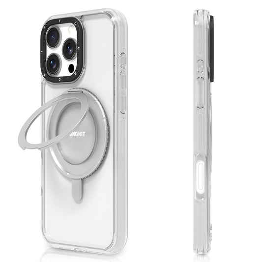 Apple iPhone 16 Pro Kılıf M-safe Şarj Özellikli Parmak Ring Standlı Youngkit Pivot Serisi Kapak Şeffaf