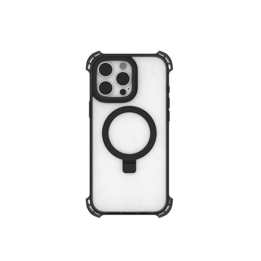 Apple iPhone 16 Pro Kılıf M-safe Şarj Özellikli Raptic Dual Serisi Şeffaf Standlı Kapak Siyah