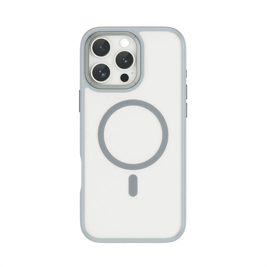 Apple iPhone 16 Pro Kılıf Wiwu FGG-012 ArmorPro Serisi M-safe Şarj Özellikli Parmak İzi Bırakmayan Kılıf Gri
