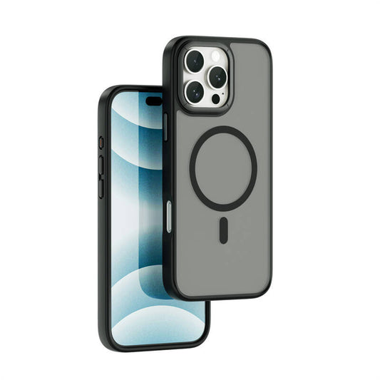 Apple iPhone 16 Pro Kılıf Wiwu FGG-012 ArmorPro Serisi M-safe Şarj Özellikli Parmak İzi Bırakmayan Kılıf Siyah