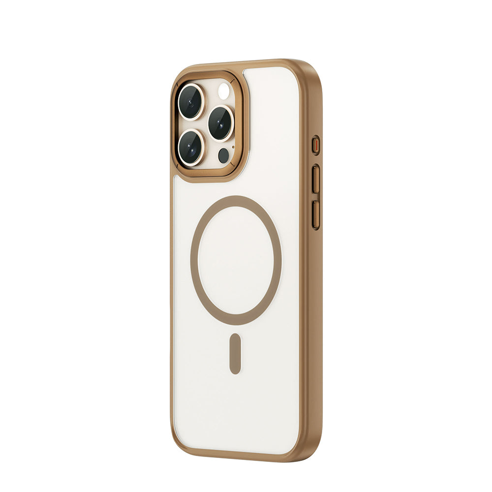 Apple iPhone 16 Pro Kılıf Wiwu FGG-012 ArmorPro Serisi M-safe Şarj Özellikli Parmak İzi Bırakmayan Kılıf Gri