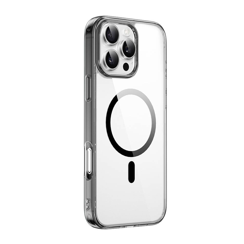 Apple iPhone 16 Pro Kılıf Wiwu MCC-101 iShield Pro Serisi M-safe Şarj Özellikli Crystal Sert PC Kapak Siyah