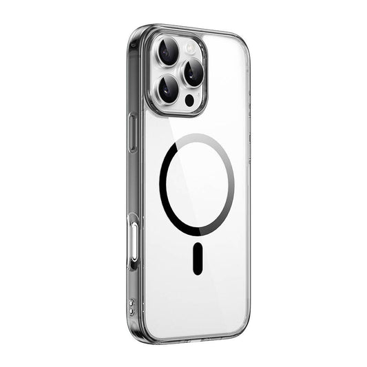 Apple iPhone 16 Pro Kılıf Wiwu MCC-101 iShield Pro Serisi M-safe Şarj Özellikli Crystal Sert PC Kapak Siyah