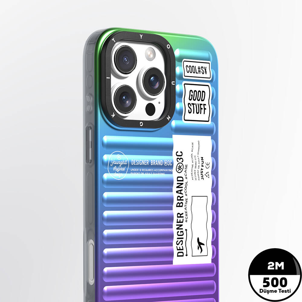 Apple iPhone 16 Pro Kılıf YoungKit The Secret Color Serisi Kapak Mavi
