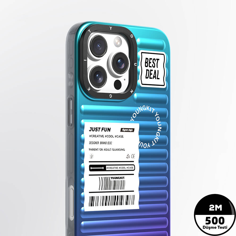 Apple iPhone 16 Pro Kılıf YoungKit The Secret Color Serisi Kapak Mavi
