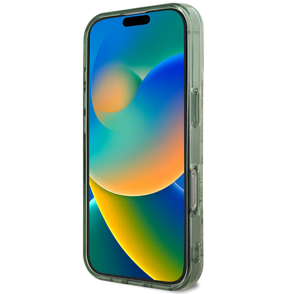 Apple iPhone 16 Pro Max Kılıf Guess Orjinal Lisanslı M-safe Şarj Özellikli Flower Tonal Circle Kapak Mor