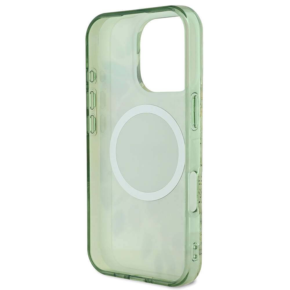 Apple iPhone 16 Pro Max Kılıf Guess Orjinal Lisanslı M-safe Şarj Özellikli Flower Tonal Circle Kapak Mor