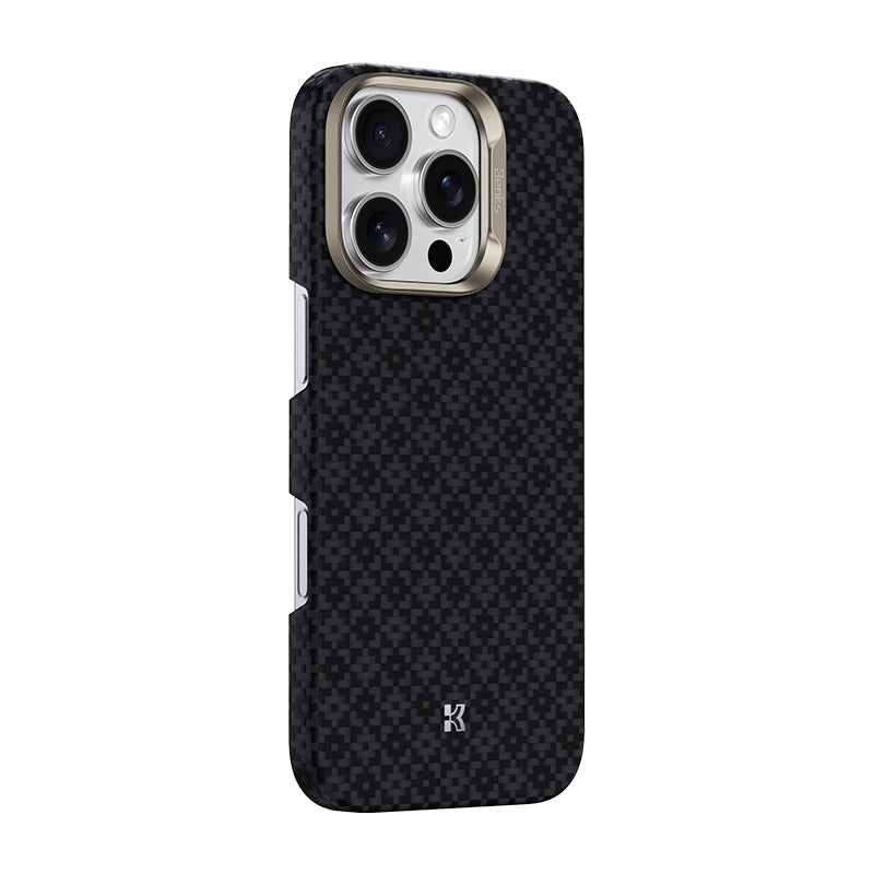 Apple iPhone 16 Pro Max Kılıf M-Safe Şarj Özellikli Benks ArmorAir ArmorGrid Serisi Kevlar Kapak