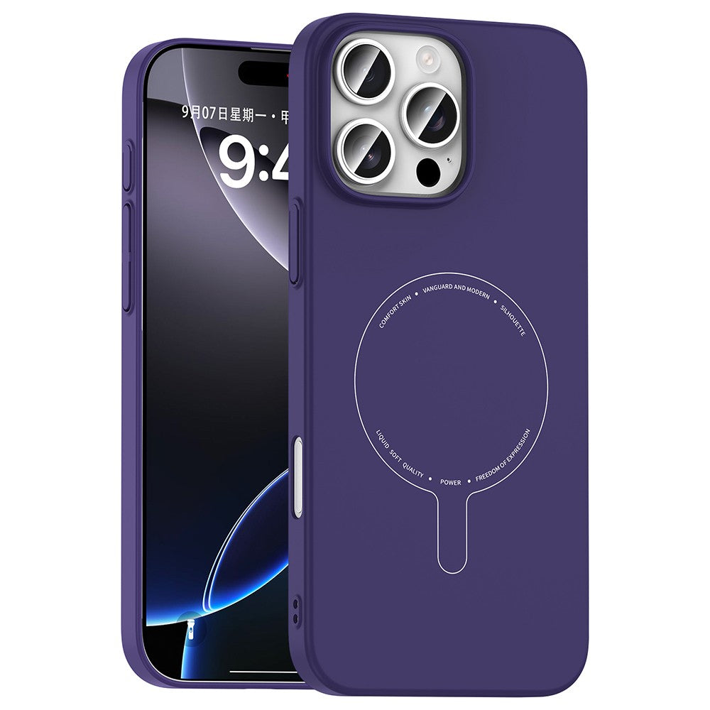 Apple iPhone 16 Pro Max Kılıf M-Safe Şarj Özellikli Kamera Korumalı Zore Elio Sert PC Kapak